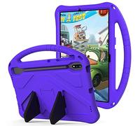 Kids Case for Samsung Galaxy Tab S10 Ultra 2024/ S9 Ultra 2023/S8 Ultra 2022 14.6 Inch Kids-friendly Cover with S-Pen Holder Handle Stand Lightweight Shockproof Cover Purple