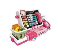 Kids Cash Register - Grocery Store Playset, Pretend Register with Scanner and Calculator, Learning Game Accessory, Educational Toy with Fun Features, Cash Registers for Boys Girls Ages 4-6 Math Game