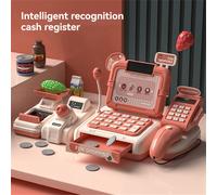Kids Cash Register Pretend Play Calculating Accessories Scanner &Sounds Light Register,A
