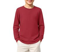 Kids Casual T Shirts Long Sleeve Crewneck Winter/Fall Boys Basic Tees Tops for Daily 13-14 Year Red