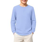 Kids Casual T Shirts Long Sleeve Crewneck Winter/Fall Boys Basic Tees Tops for Daily 13-14 Year Sky Blue