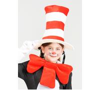 Kids Cat In The Hat Striped Hat Dr Seuss Book Character Fancy Dress Tall Top Hat
