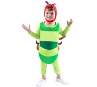 Kids Caterpillar Costume Eric Carle Hungry Caterpillar Halloween Role-Play Stage Jumpsuit World Book Day Novelty Insect Onesie Dress Up for Boys Girls