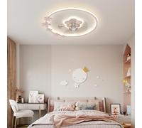 Kids Ceiling Fan Lights with Remote Control APP 6 Speed Quiet, Modern Ceiling Fans with Lamps Led Dimmable Reversible Mode Timer Function, Fan Chandeliers Ceiling Light for Bedroom Kids Room