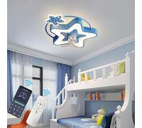 Kids Ceiling Fan Lights with Remote Control APP Silent Led Dimmable, Ceiling Fans Wih Lights 6 Speed Reversible Mode, Fan Light Ceiling Chandelier for Bedroom, Ceiling Light with Fan-Blue