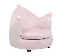 Beliani Kids Armchair Crown VEGA Velvet Pastel Pink, Pink