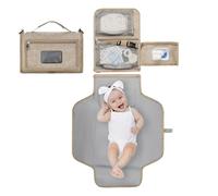 Kids Changing Mat, Detachable Kids Diaper Changing Pad Wipes Pocket, Foldable Travel Changing Station with Large Capacity, Fits Car Seats and Strollers