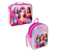 Kids Character Backpack Lunch Set - 4 Piece Matching School Set with Backpack, Lunch Box, Snack Container & Water Bottle - Great Back to School Gift for Boys & Girls (Deluxe Barbie)