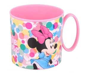 Kids Character Cute Mini Mug 265ML Drinking Re-Usable Plastic Cup Microwave Safe (Minnie Mouse Feel Good)