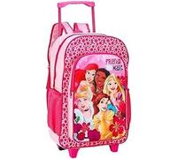 Kids Character Deluxe Trolley Backpack with Wheels - Lightweight Rolling School Bag for Boys & Girls, Durable Travel & School Suitcase Backpack for Toddler (Deluxe Disney Princess Friends Are Magic)