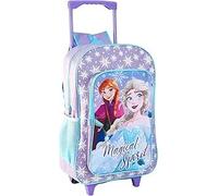 Kids Character Deluxe Trolley Backpack with Wheels - Lightweight Rolling School Bag for Boys & Girls, Durable Travel & School Suitcase Backpack for Toddler (Deluxe Frozen Magical Spirit)