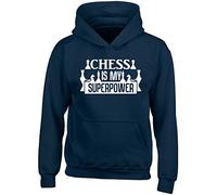 Kids Chess is My Superpower Childrens Hooded Top Hoodie Navy Blue