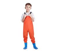 Kids Chest Waders Waterproof Fishing Waders with Boots for Boys Girls Toddler Youth Rainproof Rompers Outdoor Muddy Play Pond Dipping All in 0ne Rain Suit Waterproof Coverall for (Yellow, 5-6 Years)