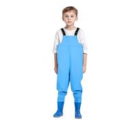 Kids Chest Waders Waterproof Fishing Waders with Boots for Boys Girls Toddler Youth Rainproof Rompers Outdoor Muddy Play Pond Dipping All in 0ne Rain Suit Waterproof Coverall for (Blue, 3-4 Years)