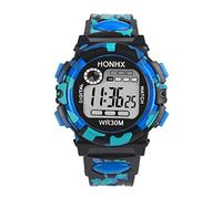 Kids Child Boy Girl Multifunction Sports Electronic Watch Watches for 5-8 Girls (Blue, One Size)