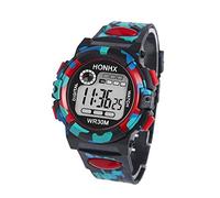 Kids Child Boy Girl Multifunction Sports Electronic Watch Watches Little Boy Watches Ages 3-5 (Red, One Size)