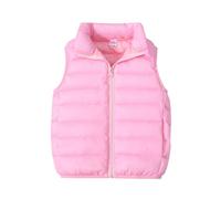 Kids Children Boys Girls Warm Puffer Vest Baby Toddler Lightweight Solid Color Graphic Zip Up Vest Outerwear Unisex Lapel Cute Sleeveless Jacket Winter Comfort Vest Snowsuit with Pockets