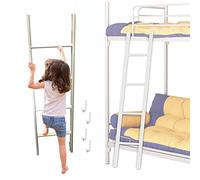 Kids Children Bunk Bed Ladder, 150cm/ 160cm/ 180 Cm Tall White Metal Climb Ladder for Indoor Dorm Room Apartment, Floor Stand Step Ladders with 2 Hooks (Size : 1.5m/4.9ft)