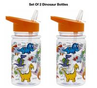 Kids Children Drinking Water Juice Bottle Milk Folding Straw Set Of 2 Bottles