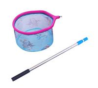 Kids Children Fishing Net Telescopic Stainless Rod Handle Portable Foldable Fish Landing Net For Safe Fish Catching Nylon Kids Fishing Accessory