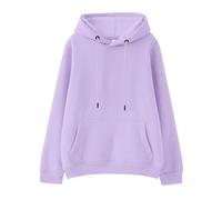 Kids Children Girls Boys Plain Sweatshirt Winter Long Sleeve Pocket Hoodie Tops PE School Warm Hooded Sweatshirt Solid Basic Daily Loose Fit Hoodies with Drawstring (Purple, 2-3 Years)