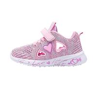 Kids Children Sports Shoes Spring/Summer Colorful Mesh Hollow Out Heart Shaped Pattern Letter Printed Casual Shoes Party Birthday School Toddler Girls Shoes Size 9 (Pink, 1 Big Kids)