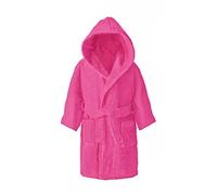 Kids Childrens Hooded Bathrobe Toweling Bath Robe Boys & Girls Dressing Gown 100% Cotton 4-12 Years (Pink, 6-8 Years)