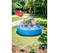Kids Children's Paddling Pool 3 Rings Round 1.8m Inflatable Summer Garden Fun
