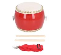 Kids Chinese Drum Plastic Sheepskin Maple Wood Red Color Children Percussion Drum with Adjustable Strap and Sticks Musical Instrument for School Performance and Music Lessons
