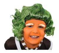 Kids Chocolate Factory Worker Wig - Green Curly Costume Accessory for World Book Day, Book Week, Fancy Dress Parties and Storybook Role Play Fun