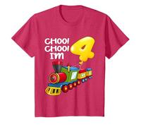 Kids Choo Choo I'm 4 Years Old Locomotive Boys Train 4th Birthday T-Shirt