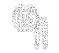 Kids Christmas Costume Personalised DIY Colour In Top & Pants Craft Outfit | Christmas Santa Snowman Tree Printed, Family Craft Activities, Fun Gift for Boys and Girls 2-9Y, Christmas and World Book Day