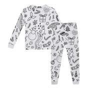 Kids Christmas Costume Personalised DIY Colour In Top & Pants Craft Outfit | Christmas Santa Snowman Tree Printed, Family Craft Activities, Fun Gift for Boys and Girls 2-9Y, Christmas and World Book Day
