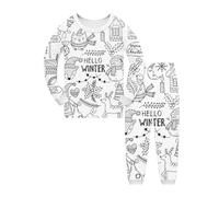 Kids Christmas Costume Personalised DIY Colour In Top & Pants Craft Outfit | Christmas Santa Snowman Tree Printed, Family Craft Activities, Fun Gift for Boys and Girls 2-9Y, Christmas and World Book Day