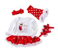 Kids Christmas Costume Snowflake Romper Dress Baby Girls Festive Party Wear Cosplay Attire Soft Breathable Material Holiday Celebration Elegant Design Age 0 to 24 Months
