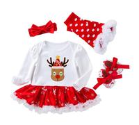 Kids Christmas Costume Snowflake Romper Dress Baby Girls Festive Party Wear Cosplay Attire Soft Breathable Material Holiday Celebration Elegant Design Age 0 to 24 Months