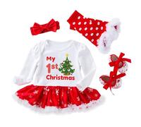 Kids Christmas Costume Snowflake Romper Dress Baby Girls Festive Party Wear Cosplay Attire Soft Breathable Material Holiday Celebration Elegant Design Age 0 to 24 Months