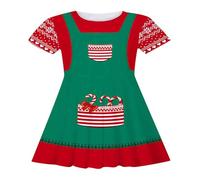 Kids Christmas Costume,Toddler Girl Classic Plaid Red Green Xmas Dresses Girls Dress 3-4 Years Infant Outfit Mini Miss Santa Costume Clothes For Childrens Hats (Army Green #4,4-5 Years)