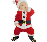 Kids Christmas Costumes,Baby Girl Outfit 12-18 Months Sleeveless Loose Jumpsuit Boys And Girls Hooded Rompers Beanie Hat Star Costume Zero Size Baby Clothes For (4#Red,12-18 Months)