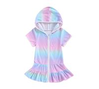 Kids Christmas Dresses Girls Kids Toddler Little Girl Swim Cover Up Towel Swimsuit Zip Up Bathing Suit Robe Pool Beach Cover Up 5 Month Old Baby Girl Dress (Purple, 3-4 Years)