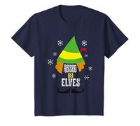 Kids Christmas Elf Raised by Elves T-Shirt