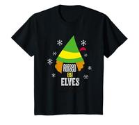 Kids Christmas Elf Raised by Elves T-Shirt