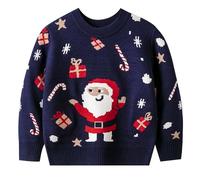 Kids Christmas Jumper,Long Sleeve Knitwear Sweater Santa Claus Snowflake Print Jumpers Santa Claus Tops T-Shirts Winter Fall Winter Outfits Set Happy Holidays Clothing Holiday Sweater for Children