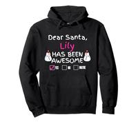 Kids Christmas List - Santa, Lily Is Awesome Pullover Hoodie