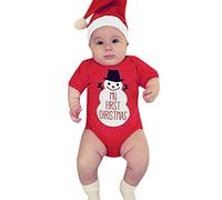 Kids Christmas Outfits Girls,Baby Girl Outfit 0-3 Months Big Cheerful Romper Dress Long Sleeve Jumpsuit Baby Costumes 9-12 Hats Before Clothes (Red#6,12 Months)
