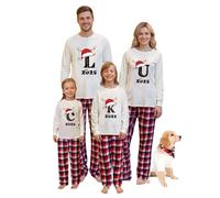 Kids Christmas Pyjamas,Family Christmas Pyjamas Set Letter Printed Mens Womens Kids Pjs Family Xmas Matching Pyjama Cartoon Cute Boys Girls Christmas Pj,Men XXL Letter T