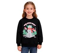 Kids Christmas Sweatshirt Girls Thick Warm Xmas Long Sleeve Pullover Tops Kids Girls Jolly Snowman Print Jumper Crewneck Sweatshirt Regular Fit Activewear for Childrens Age (Multicolour, 3-4 Years)