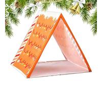 Kids Christmas Tent - Triangular Gingerbread Playhouse, Indoor Outdoor Holiday Play Tent, Easy to Use Children’s Christmas Toy, Festive Playhouse Accessory for Party, Reading, and Sensory Fun