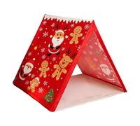 Kids Christmas Tent - Triangular Gingerbread Playhouse, Indoor Outdoor Holiday Play Tent, Easy to Use Children’s Christmas Toy, Festive Playhouse Accessory for Party, Reading, and Sensory Fun