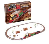 Kids Christmas Train Set, Battery Operated Electric Track Toy with Lights, Locomotive Engine For Kids, Holiday Train for Under Tree, Indoor Play,